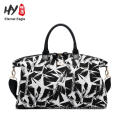 bolsa de viagem luxuosa grade preto e branco distintivo